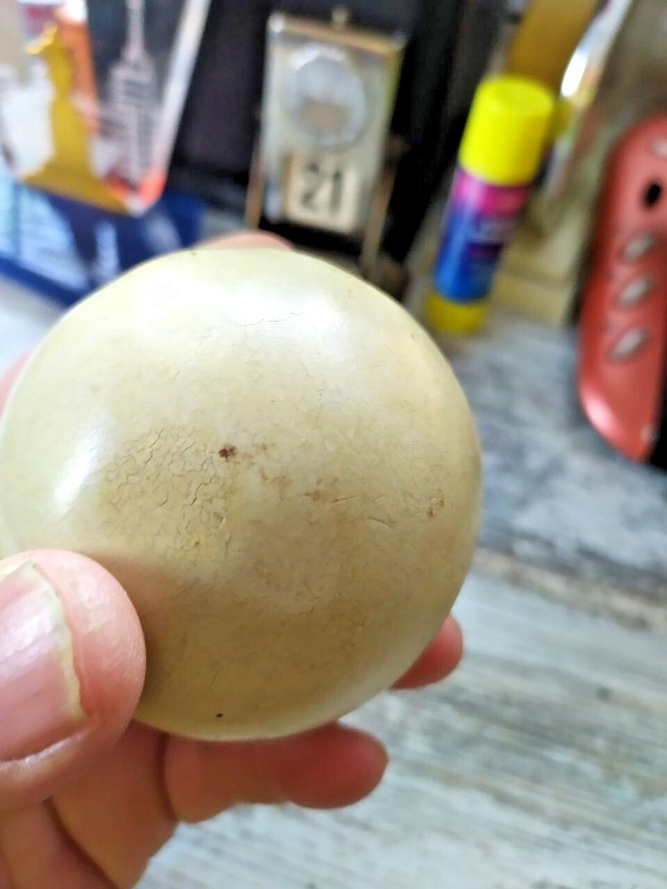 Russian pyramid billiard ball measured at 68 mm with calipers – detail 11