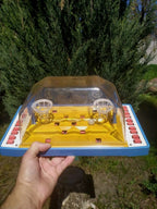 Vintage Soviet toy tabletop basketball with original ball under dome