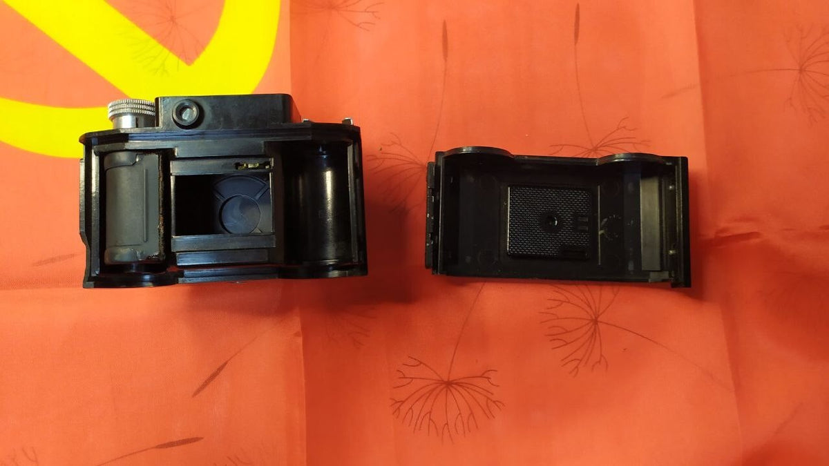 Soviet vintage camera Smena-2 35mm body, top view with controls – detail 8