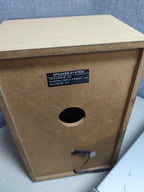 Pair of matching wood-finish speakers with gray grilles – detail 10