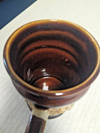 Soviet souvenir mug with brown glaze and matte ceramic center – detail 7