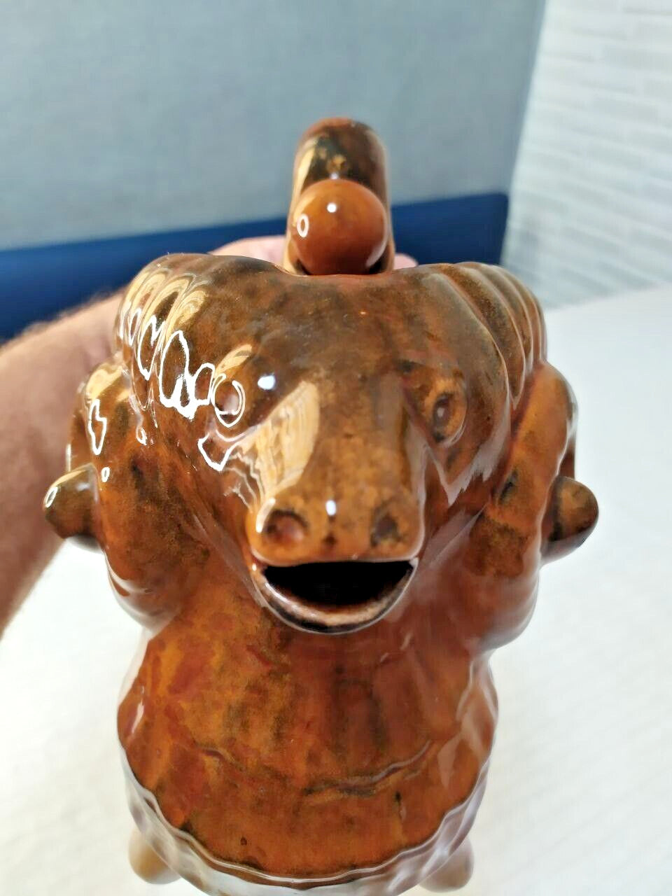 Base of the Vasylkiv majolica ram figurine made in the USSR – detail 10