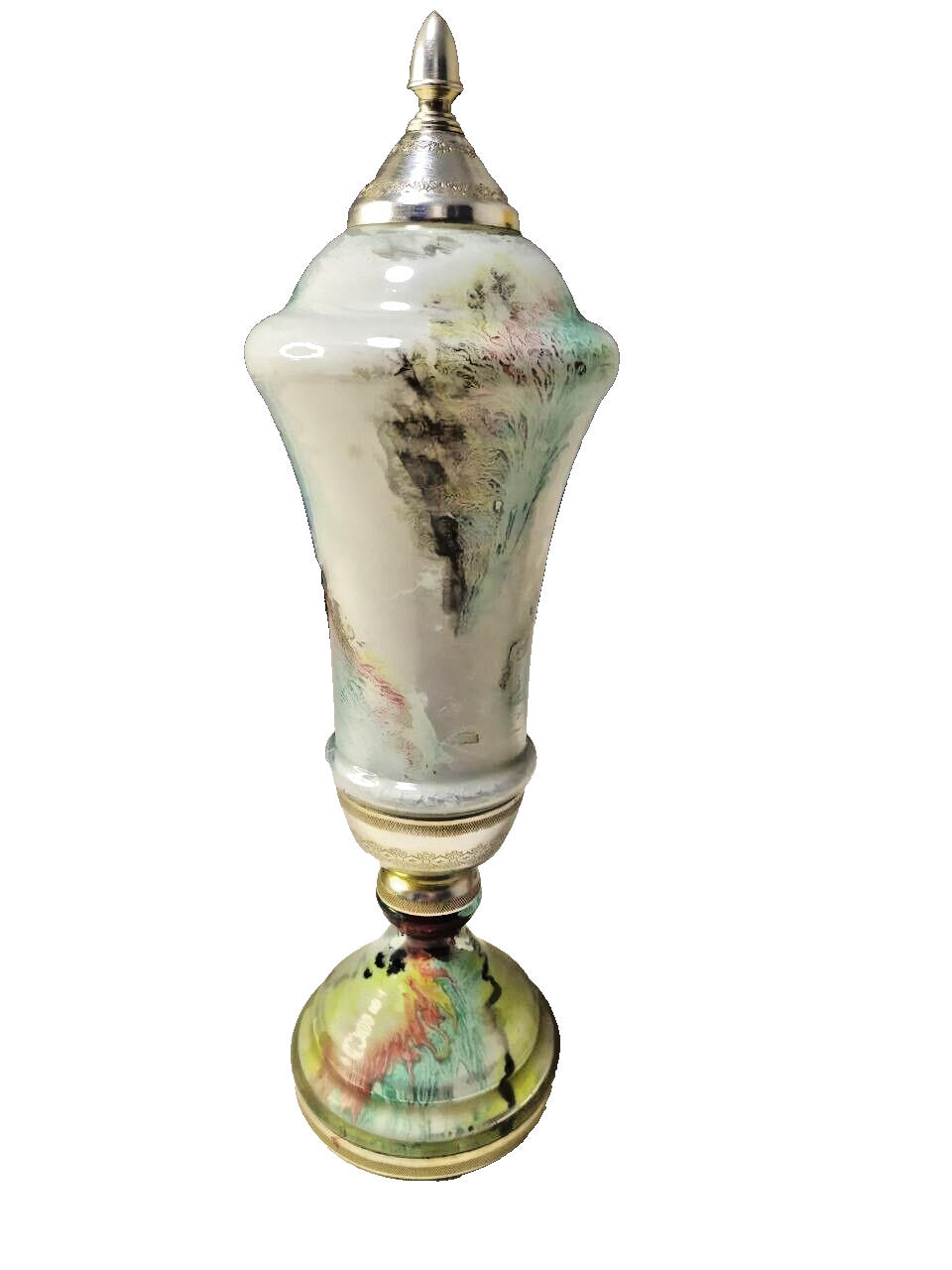 Football trophy cup lid with decorative finial and gold-tone rim – detail 9