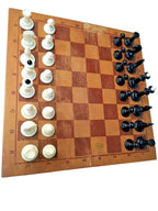 Vintage USSR chess pieces with red felt bottoms