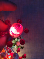 Plastic rocket light covers on the Soviet space themed holiday garland – detail 13