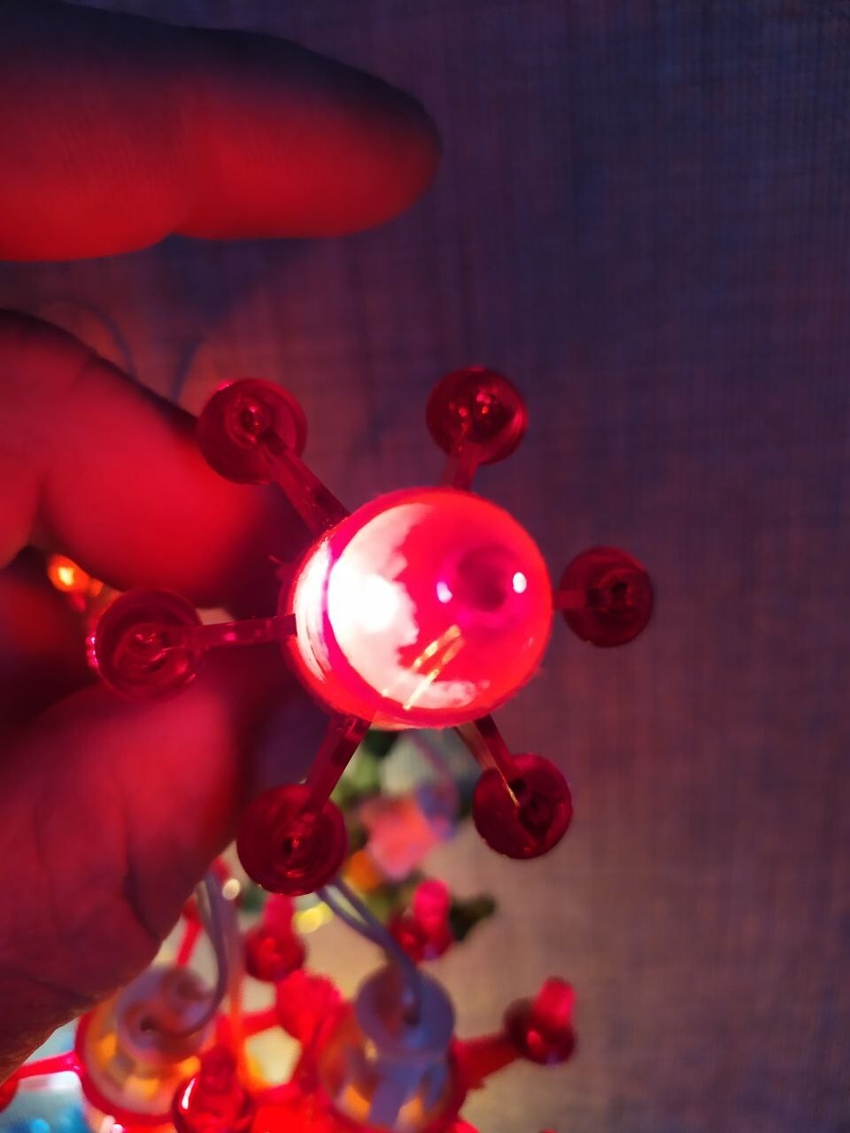 Vintage Soviet Christmas ornaments garland with Space Age rocket design – detail 14