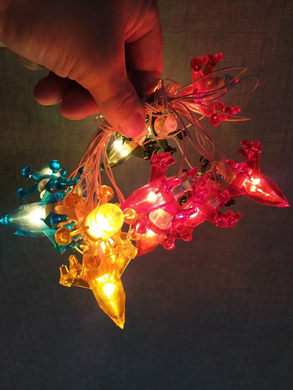 Vintage Soviet Christmas ornaments garland with Space Age rocket design – detail 20