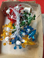 Vintage Soviet Christmas ornaments garland with Space Age rocket design – detail 5