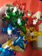 Vintage Soviet Christmas ornaments garland with Space Age rocket design – detail 8