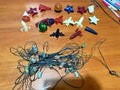 Soviet Christmas tree garland Cosmos with rocket, star and satellite plastic shades