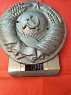 Hammer and sickle wall sign from the Soviet Union with aged patina – detail 10