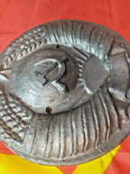 Hammer and sickle wall sign from the Soviet Union with aged patina