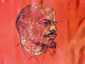 Large Soviet commemorative banner for the 70th anniversary of the October Revolution, 1987