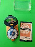 Soviet compass Azimut with open mirror lid and yellow base plate