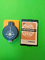 Vintage sighting compass liquid-damped needle and millimeter ruler