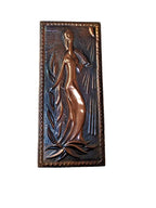 Vintage Soviet chekanka relief of a woman in a flowing gown