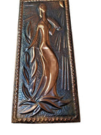Vintage Soviet chekanka relief of a woman in a flowing gown – detail 5