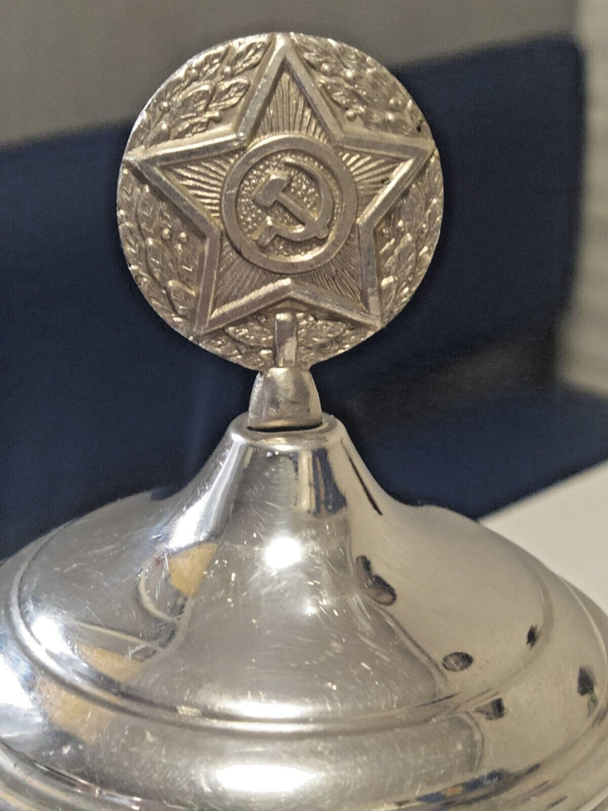 Hand-engraved Spasskaya Tower on the Soviet trophy cup