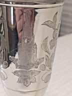 Vintage cupronickel goblet lid with Soviet star, hammer and sickle and laurel wreath – detail 5