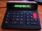 Soviet desktop calculator Elektronika MK-42 with bright green 12-digit VFD display