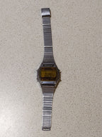 Soviet-era digital watch with stainless steel bracelet