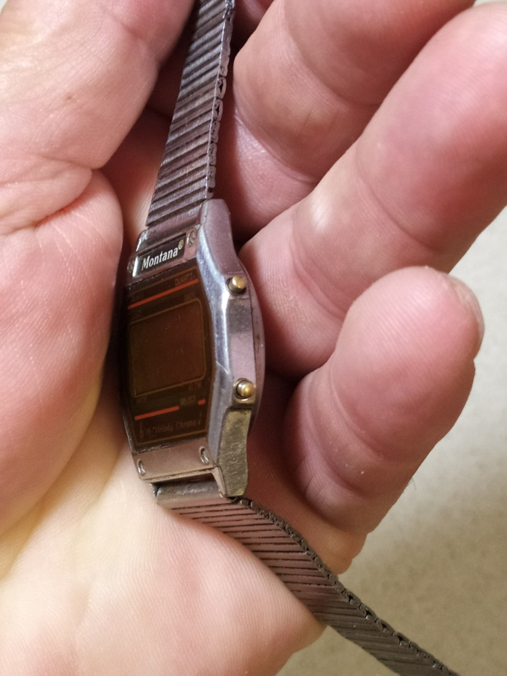 Caseback of the Montana watch with eagle engraving and lettering
