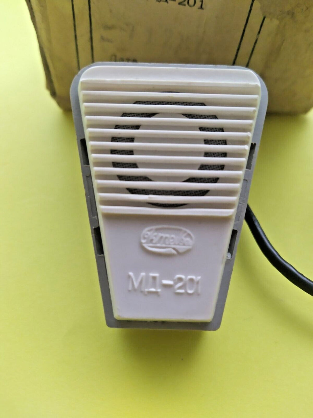 Soviet microphone original weathered cardboard box