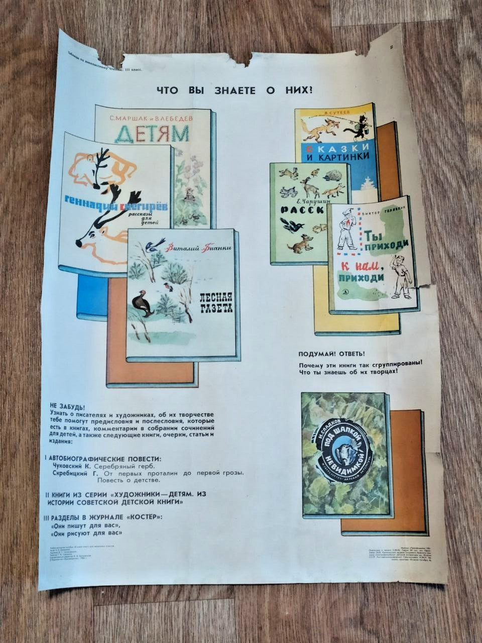 Soviet educational poster 1984 Where, What, How and Why with astronomy and science illustrations
