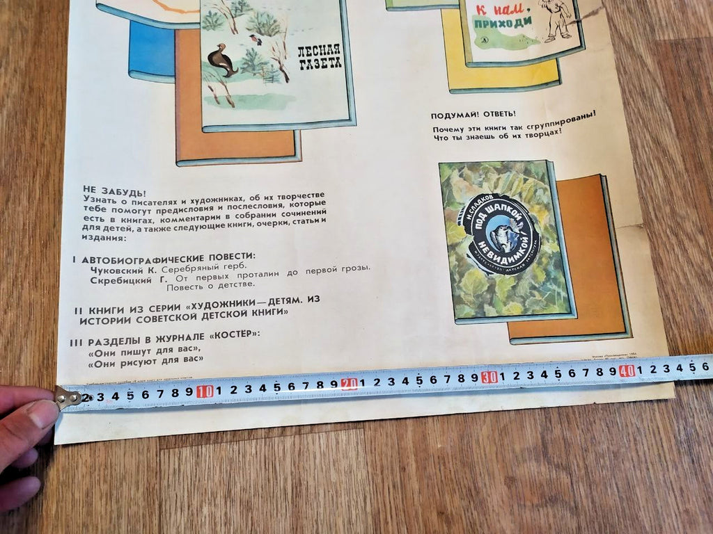 Second side of the 1984 Soviet poster with covers of children's nature books – detail 5