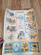 Soviet educational poster 1984 with folk and fairy tale illustrations and Pushkin quote