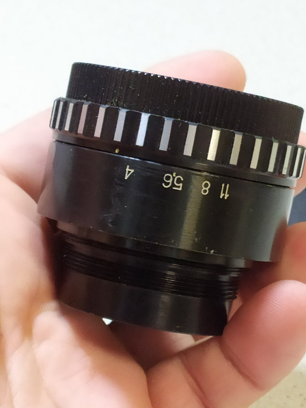 Vega-5U 4/105 lens front element with purple coating – detail 14