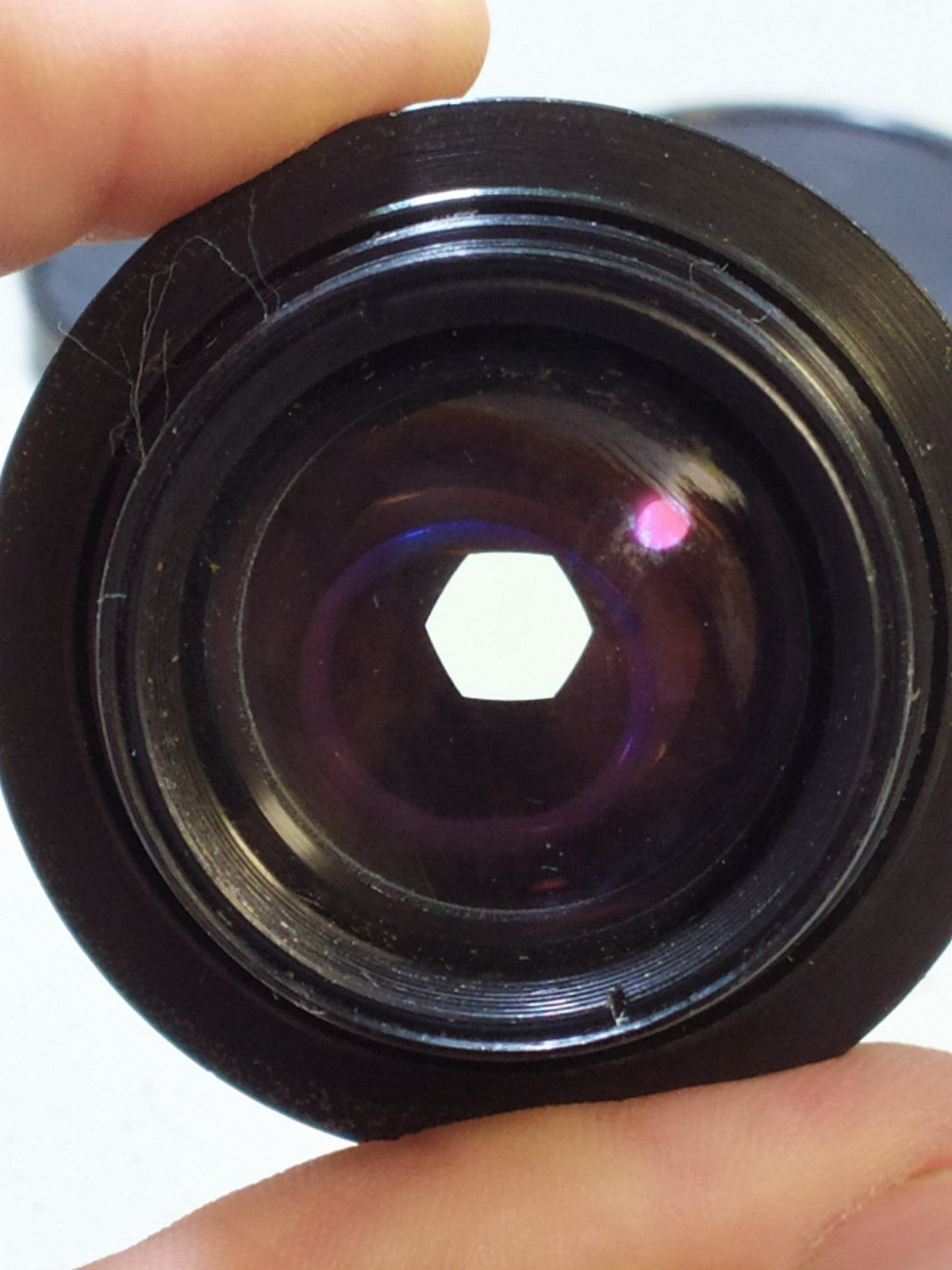 Vega-5U 4/105 lens front element with purple coating – detail 8