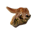 Unglazed red clay base of the vintage Soviet faience dog figurine – detail 7