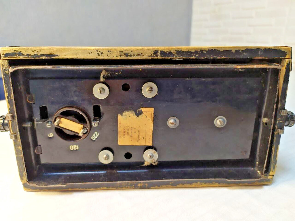Vintage slide projector from the 1950s USSR with lamp lit during testing – detail 17