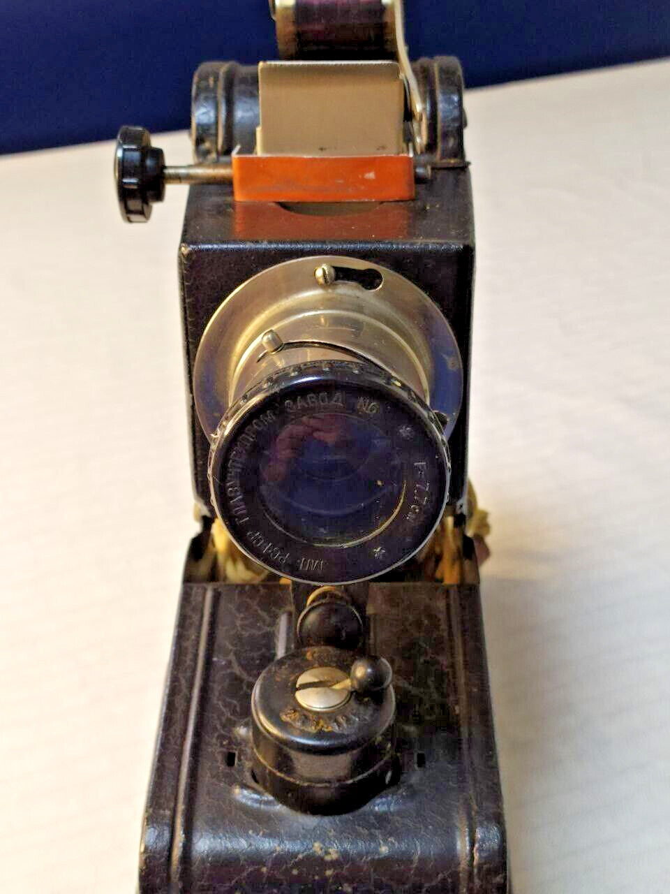 Soviet filmstrip projector with original carrying case and OTK label – detail 7