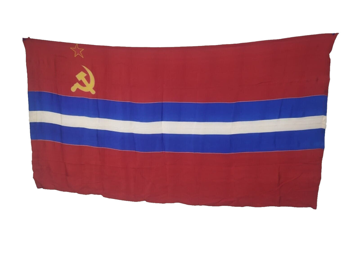 Armenian SSR flag, Soviet flag with blue stripe and gold hammer and sickle