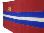 Vintage Soviet flag of Armenia displayed flat, 67 x 35 inches