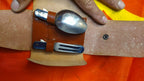 Brown vinyl case with embossed stamp for the Made in USSR cutlery set – detail 19