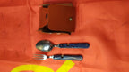 Soviet tourist spoon and fork unfolded, stainless steel heads – detail 9