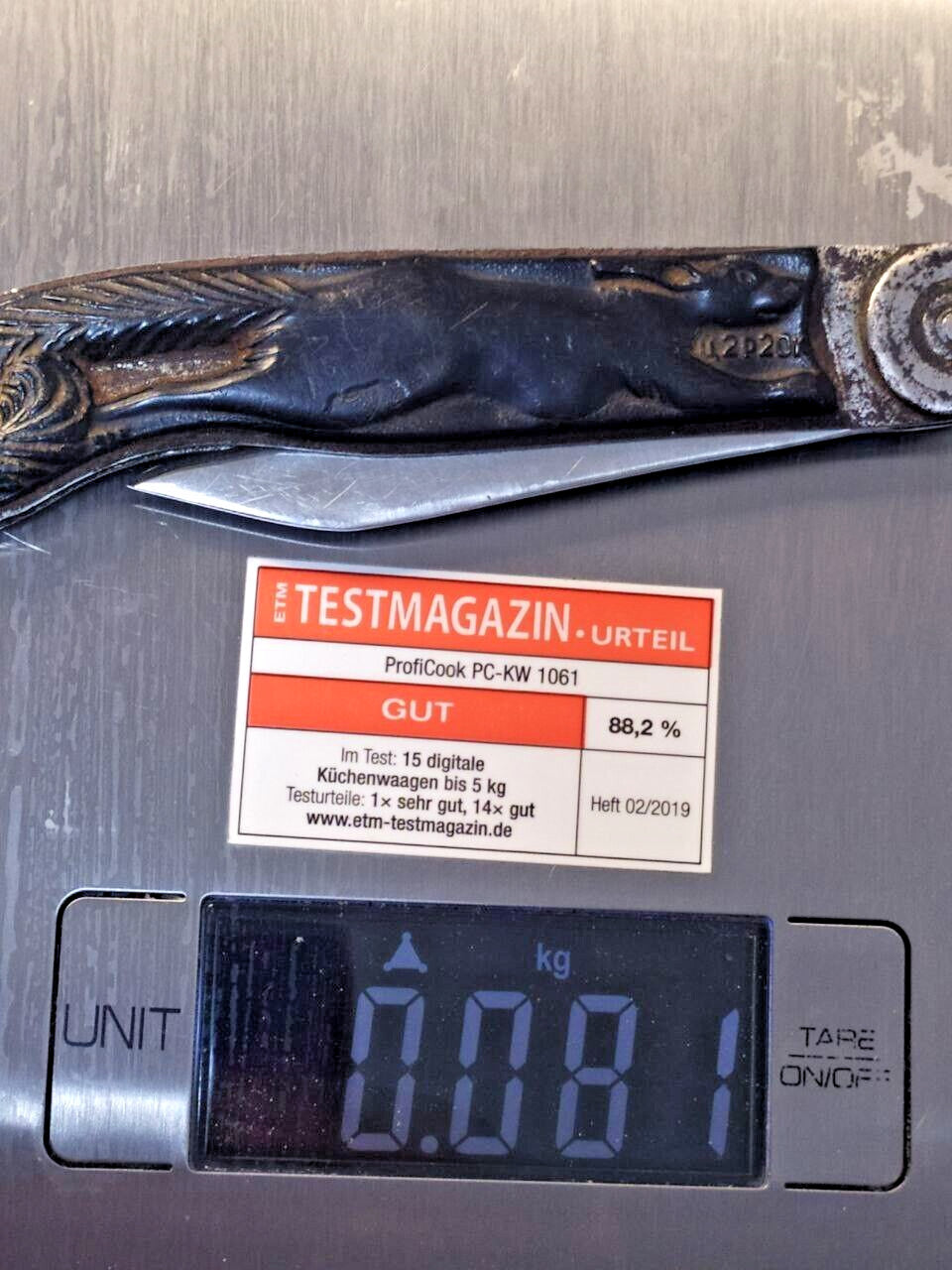 Soviet price marking near the pivot of the Belka knife handle – detail 13