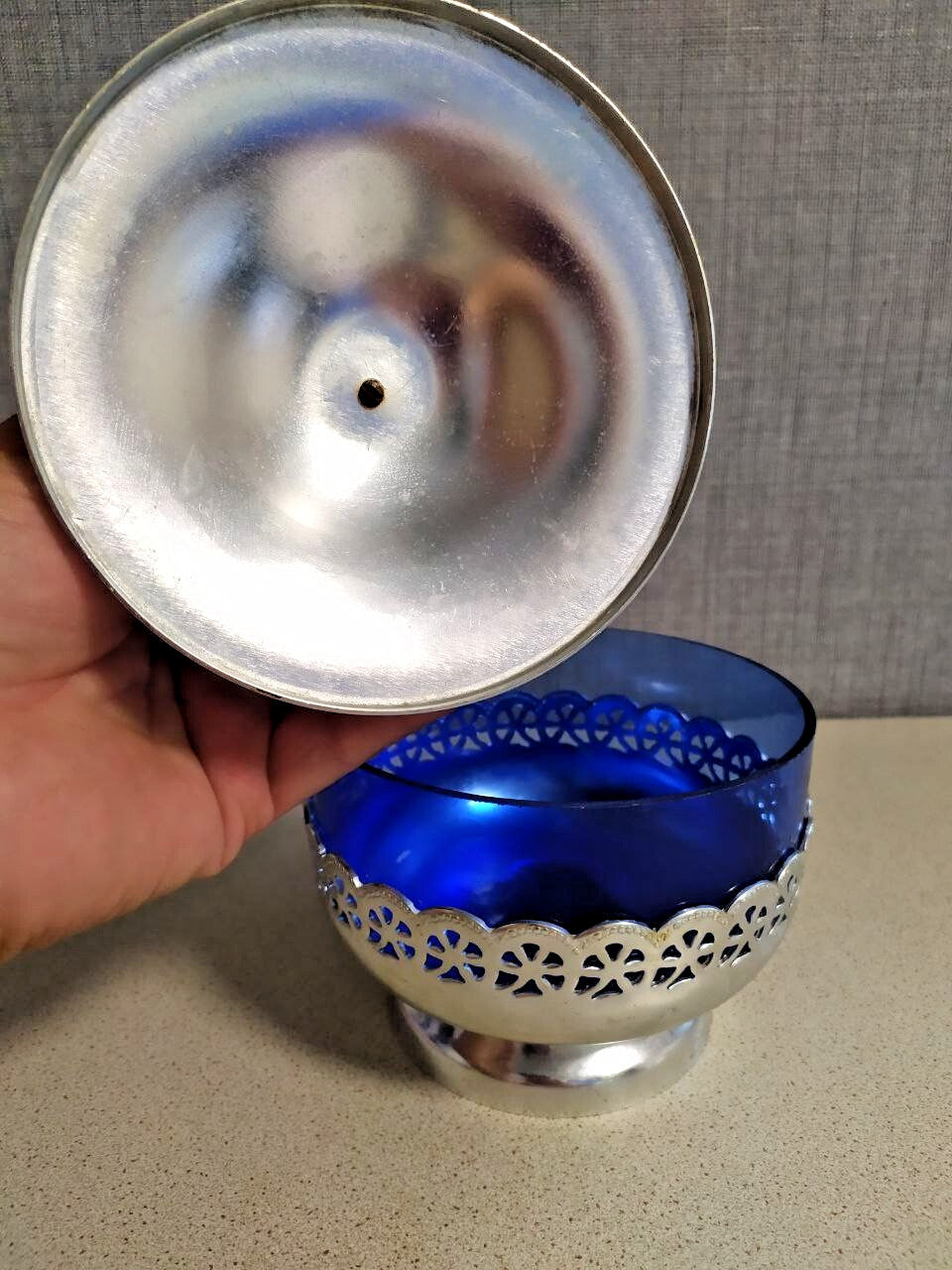 Melchior sugar bowl bottom with factory mark and 5 ruble price stamp