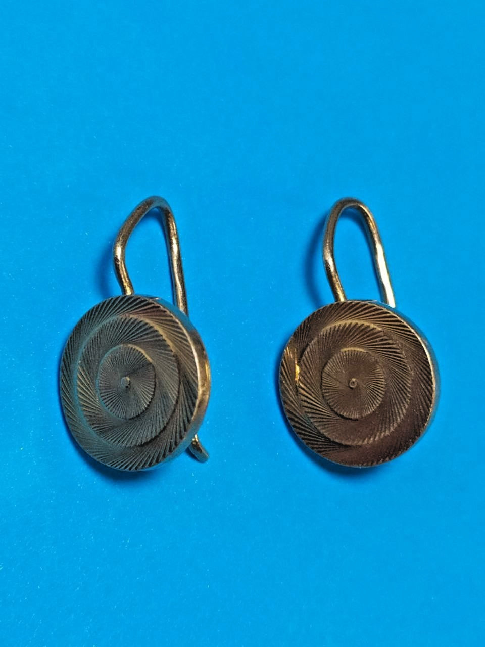 Vintage Soviet jewelry earrings, reverse side view – detail 6