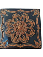 Filigree jewelry box open showing original red velvet lining – detail 8
