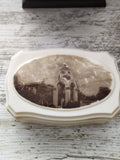 Soviet jewelry box with sepia Matsesta arch photo on the lid, Sochi souvenir