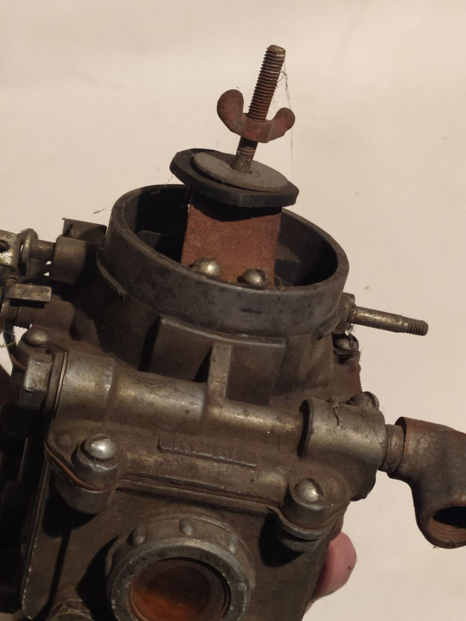 Soviet K-126 two-barrel carburetor with glass sight window on the float chamber