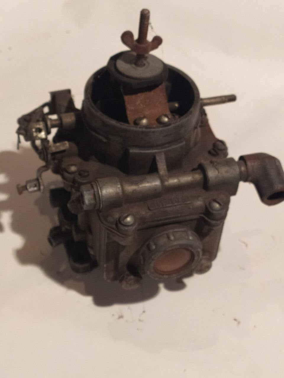 Soviet car parts: vintage carburetor with patina and surface oxidation – detail 6
