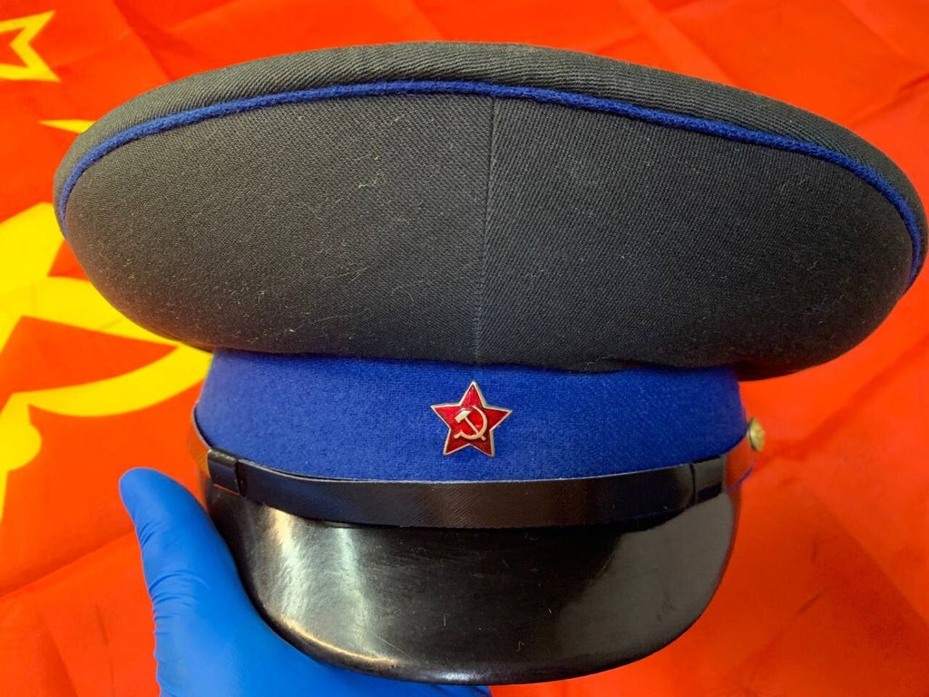 Soviet KGB MVD visor cap with cornflower blue band and Red Star cockade