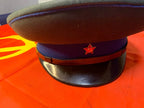 Soviet peaked cap cockade with red star, hammer and sickle