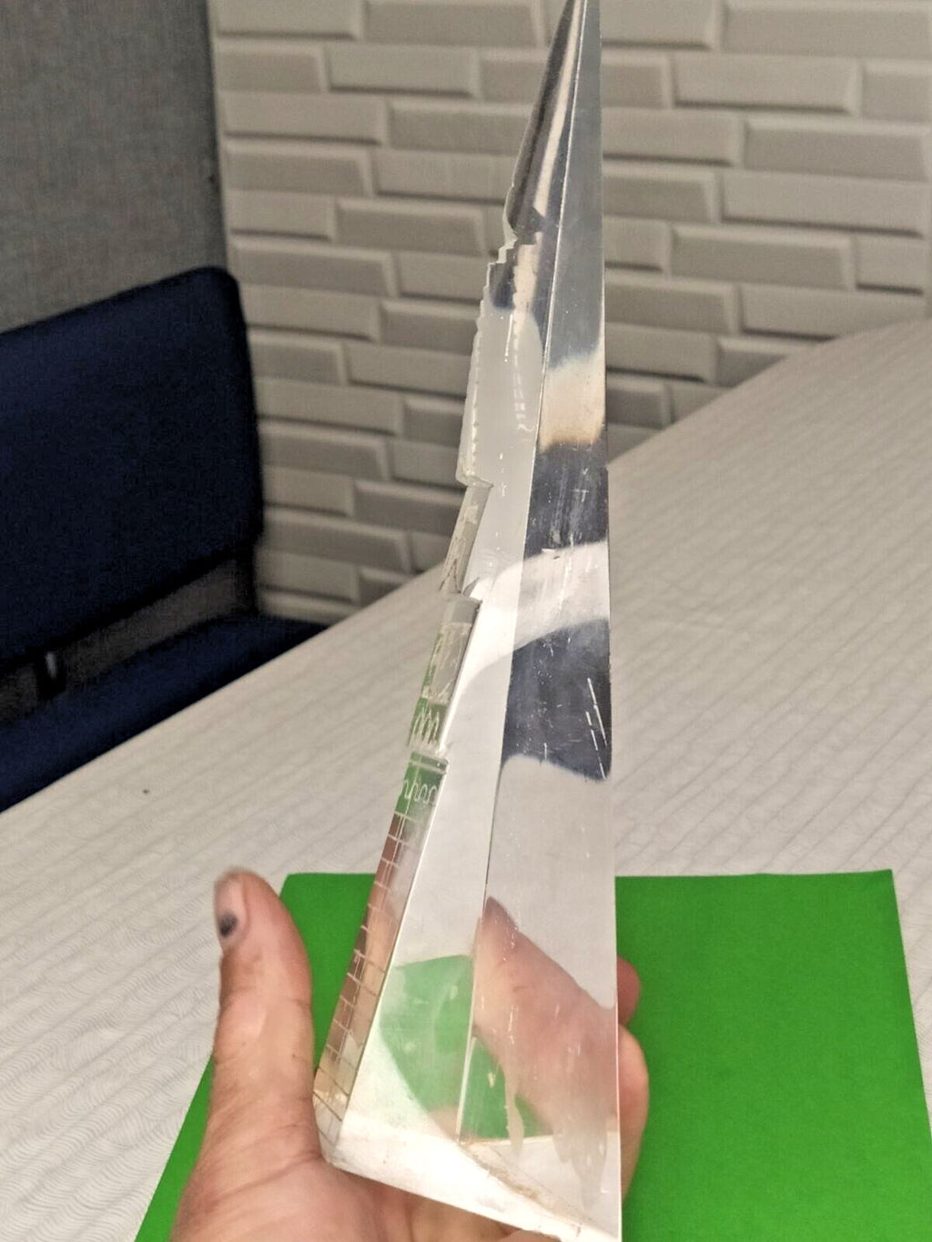 Spasskaya Tower etched inside a Soviet Lucite block