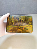 Soviet papier-mache lacquer box Ship Grove by Gryaznov from the 1950s